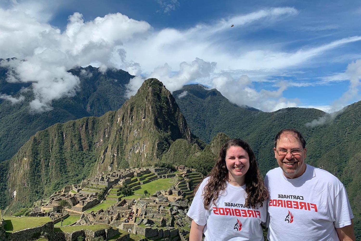Profs. Jeff Roberg (political science) and Maribel Morales (modern languages) in Peru on a J-Term...