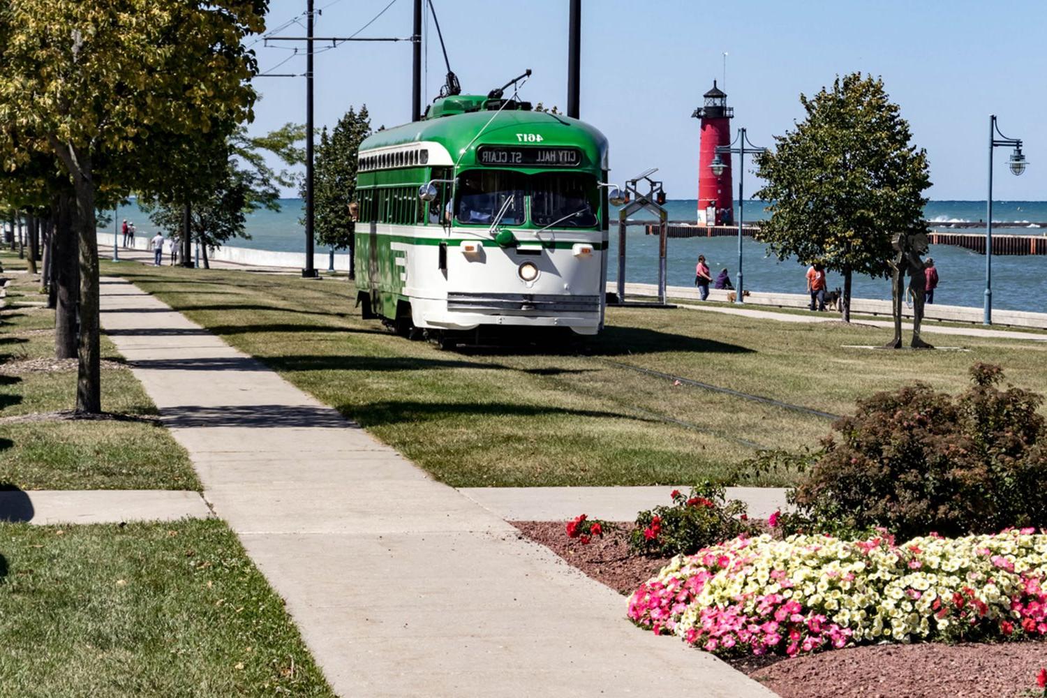 Electric streetcars are just one of the charming aspects of life in Kenosha, Wisconsin.